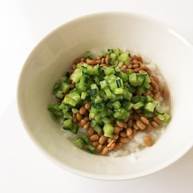 キュウリ納豆どんぶり風*離乳食*中期〜