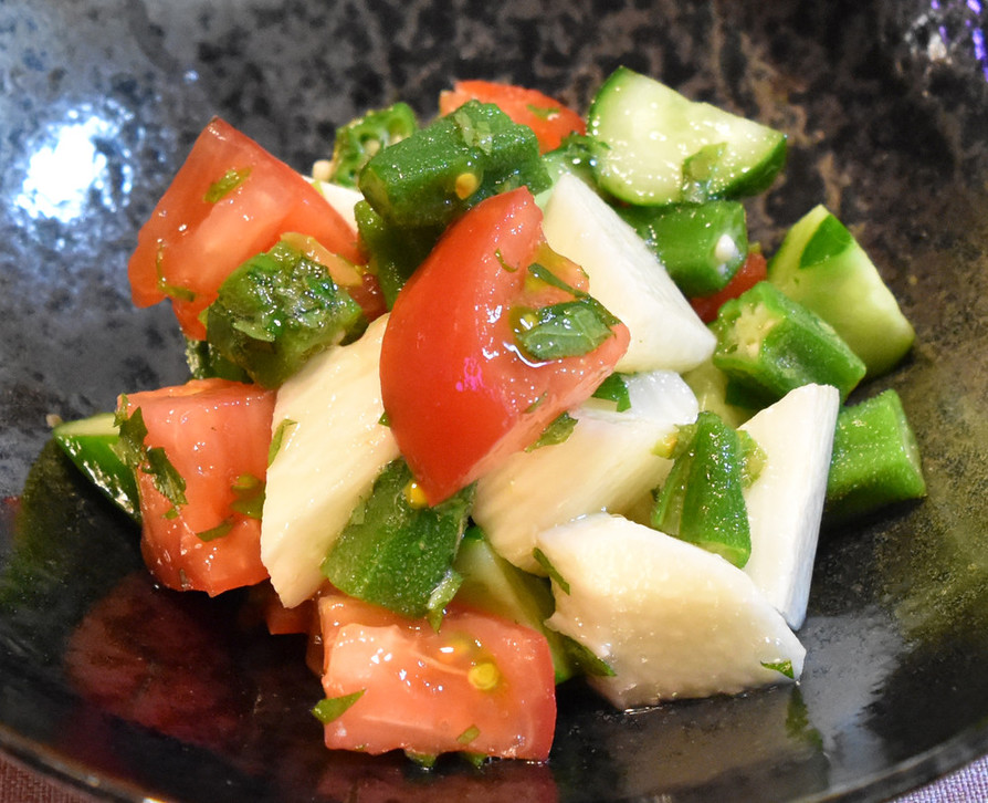 ヘルシー★長芋と夏野菜のさっぱりサラダの画像