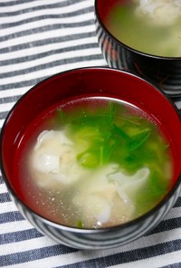 簡単！焼売と水菜の中華スープ