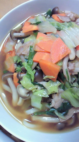 あったか、ぽかぽか、野菜たっぷりうどん