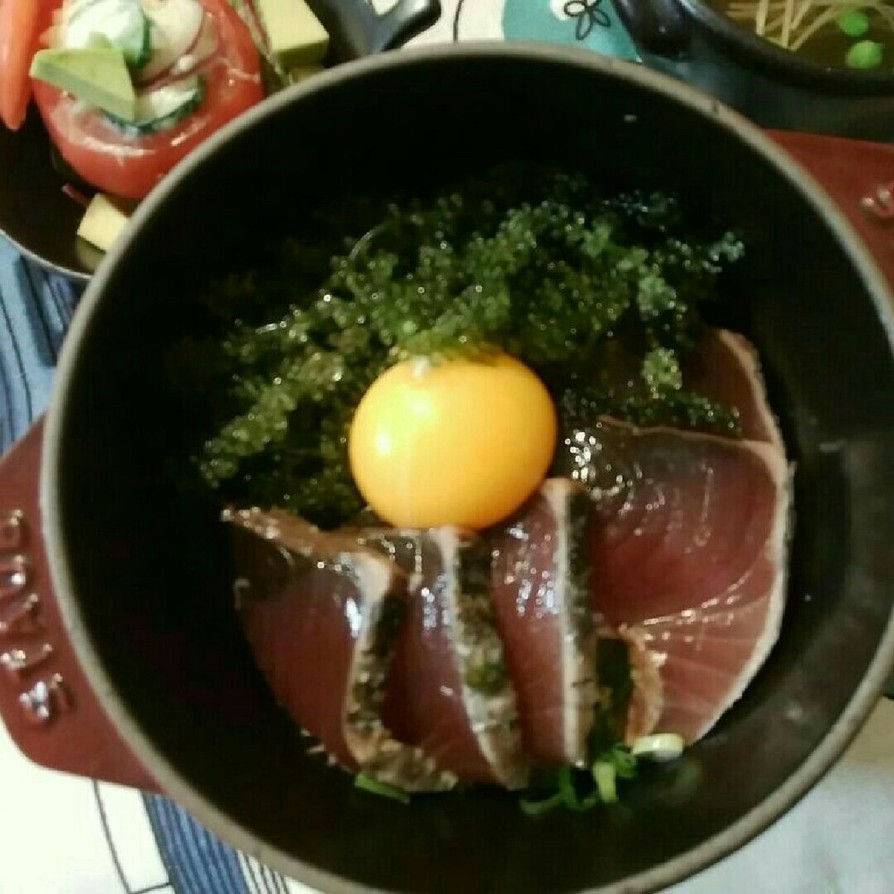 staubde海ぶどうとカツオの簡単丼の画像