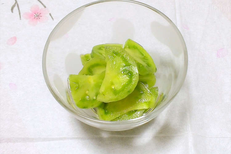 青いトマトで 簡単美味しい和風お漬物 レシピ 作り方 By Sa10ri工房 クックパッド