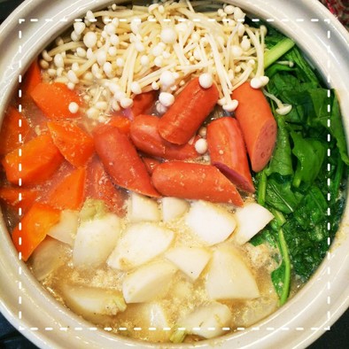 土鍋で簡単！かぶのコンソメミルクスープ鍋の写真