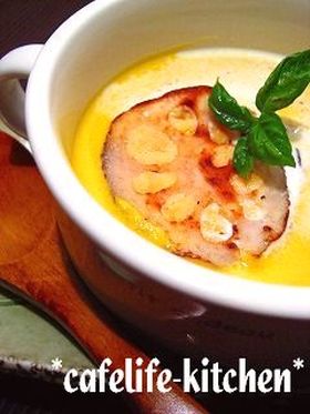 南瓜スープ~蓮根チップスを添えて~