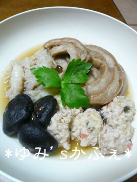 鶏団子と車麩の煮付け♬♪