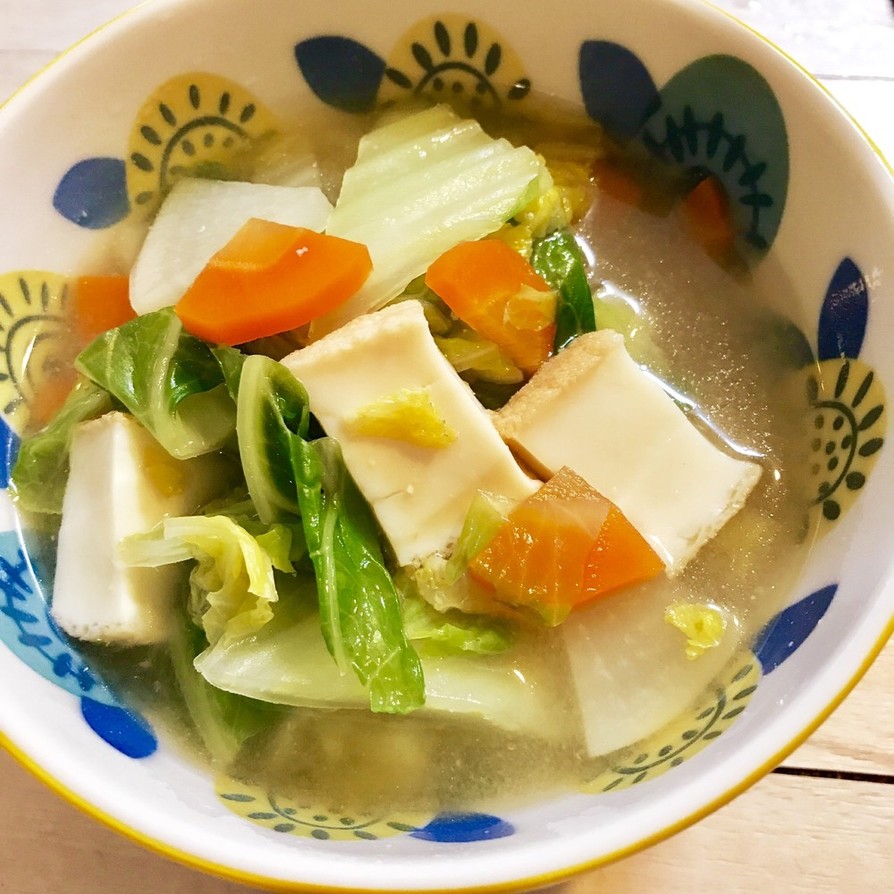 絹揚げとたっぷり野菜の味噌スープ♪の画像