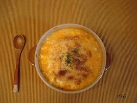 お豆腐でもっちり♪キムチマヨグラタン