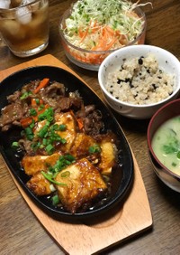 超簡単！豆腐の天ぷらと牛肉のスキヤキ風