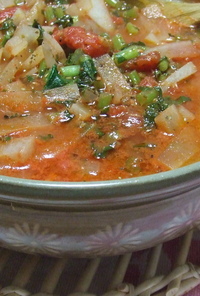 とても簡単大根トマトの鍋スープ