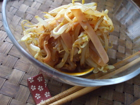 もやしとハムの中華和え