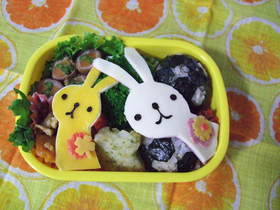 うさぎピースキャラ弁