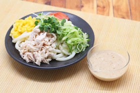 手作りごまだれで、サラダうどん
