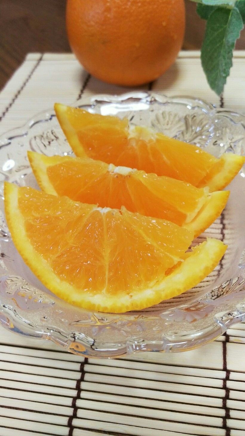 柑橘類オレンジの切り方☆スマイルカット☺の画像