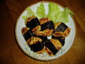 鶏ひき肉のしいたけのせ