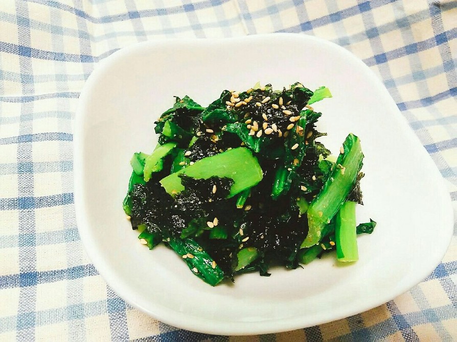 超簡単！小松菜と韓国海苔和えの画像