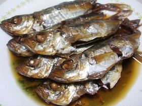 活力鍋で 小あじの生姜煮