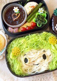 ヤングコーンのひげ♡素麺弁当　６月弁当