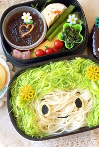 ヤングコーンのひげ♡素麺弁当　６月弁当