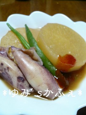 花いかと大根の煮込み✿味噌風味