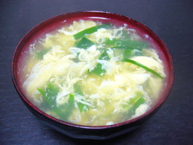 ニラと卵の中華スープ◎