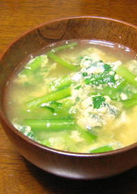 小松菜と卵の味噌汁✿