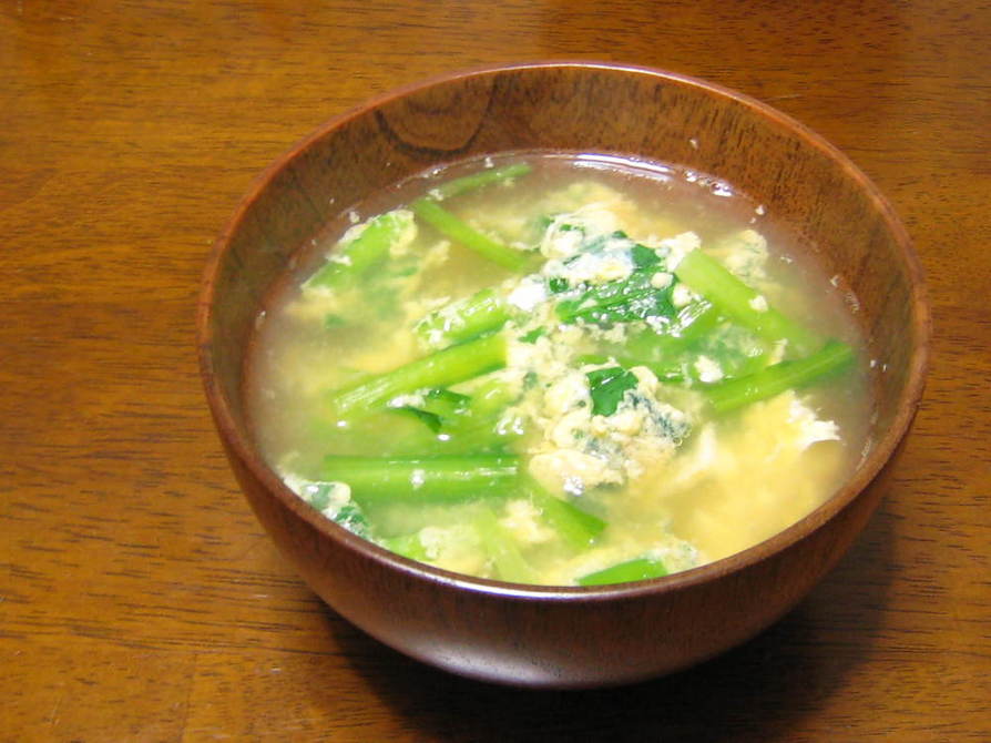 小松菜と卵の味噌汁✿の画像