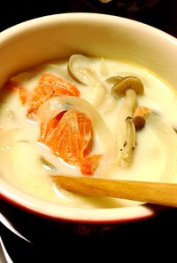 簡単♡鮭の豆乳スープ♡