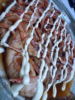 レンジで簡単！鶏ソースの桜海老のせの画像