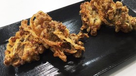 納豆と舞茸の天ぷら
