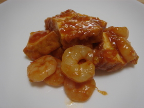 生揚げのエビチリ風炒め物♪
