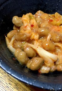 腸内環境◎ オリーブオイルのキムチ納豆