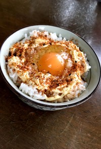 マヨ七味醤油の卵かけご飯！