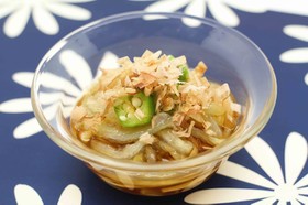 つるつるなすの冷やしぽん酢がけ