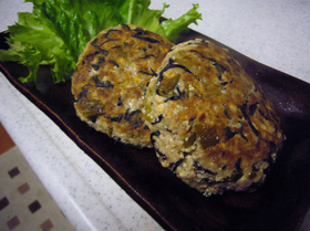 ☆辛子高菜とひじきの豆腐ハンバーグ☆