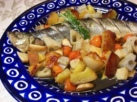 ぬか漬けニシンとリンゴの簡単ハーブ焼き