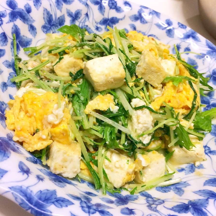 簡単♡水菜たっぷり卵豆腐チャンプルーの画像