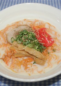 ドライベジ麺☆乾燥人参麺で豚骨ラーメン風