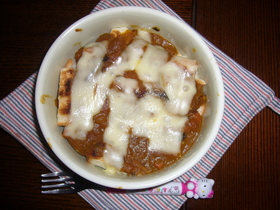 パンミミと残りカレーのランチ