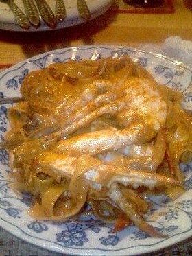 渡り蟹のトマトクリームパスタ