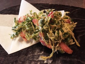 豆苗かき揚げ
