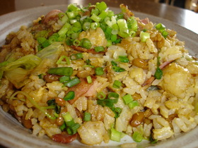 納豆レタスチャーハン
