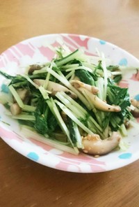 【弁当のおかずに】水菜と椎茸のさっと炒め