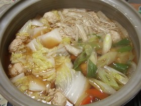 Wスープ!?で醤油ちゃんこ鍋のだし
