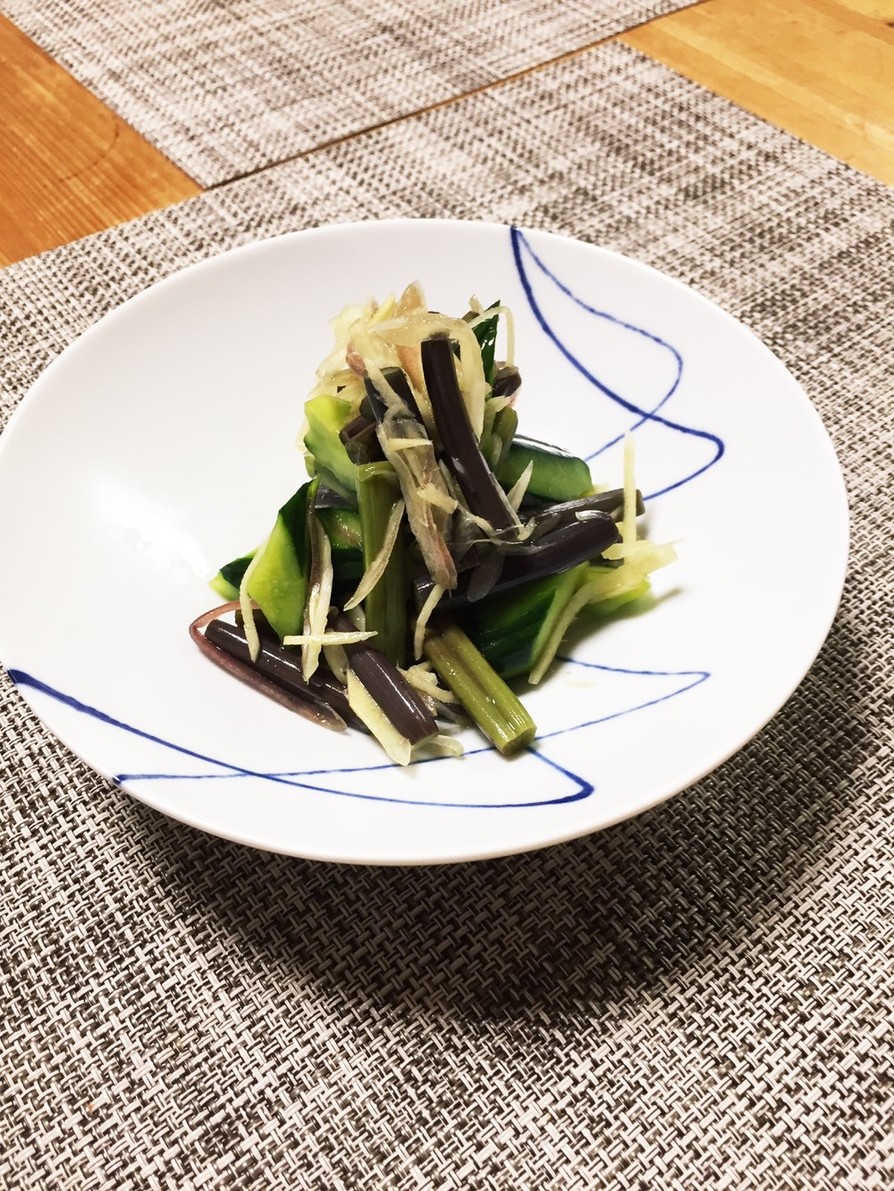 蕨ときゅうりのサラダ浅漬けの画像