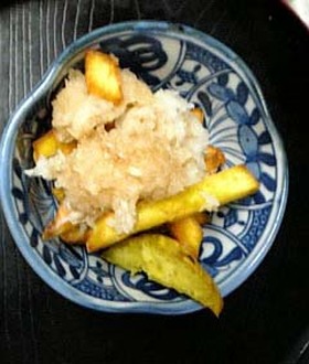 さっぱりポン酢味の揚げサツマイモ