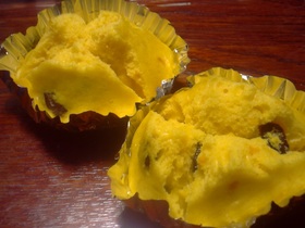 ☆かぼちゃ甘露煮使って蒸しパン☆