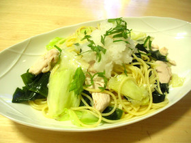 キャベツとワカメの温かパスタ★キャベタレ