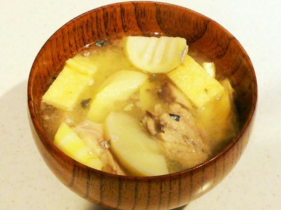 タケノコのお味噌汁♪信州の定番サバ缶で♪の写真