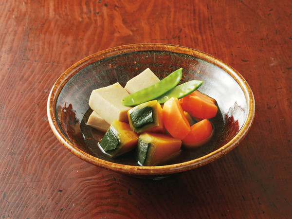 高野豆腐と野菜の炊き合わせ