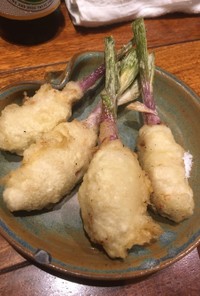 谷中生姜の肉巻き天ぷら